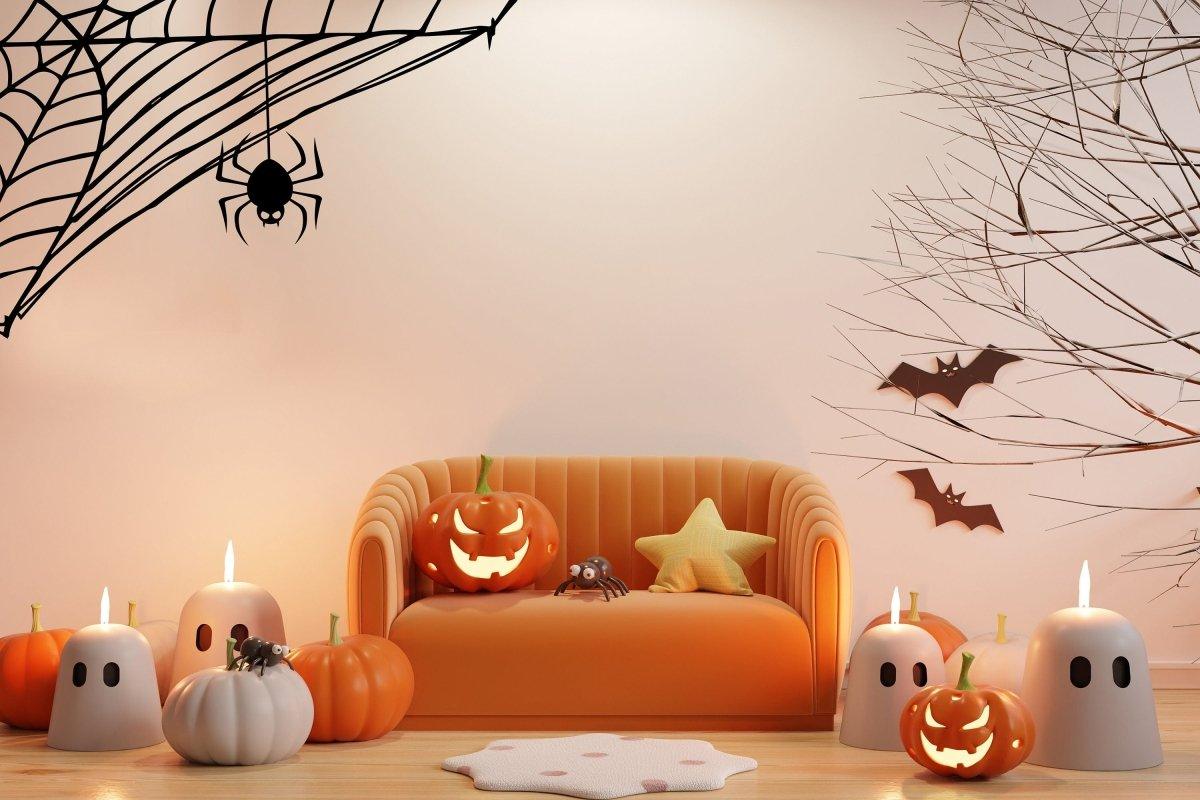 Halloween Spider Web Wall Decal Corner Sticker - Thumbnail 3