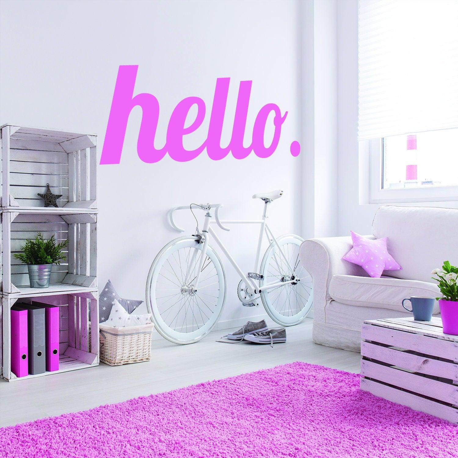 Hello Vinyl Sticker - Welcome Front Wall Text Art Decal - Thumbnail 2