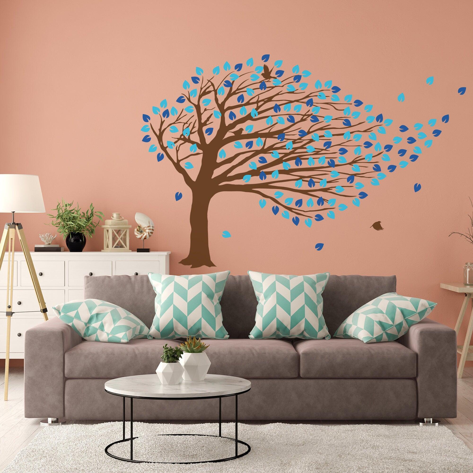 Windy Tree Wall Decal Vinyl Sticker - Thumbnail 2