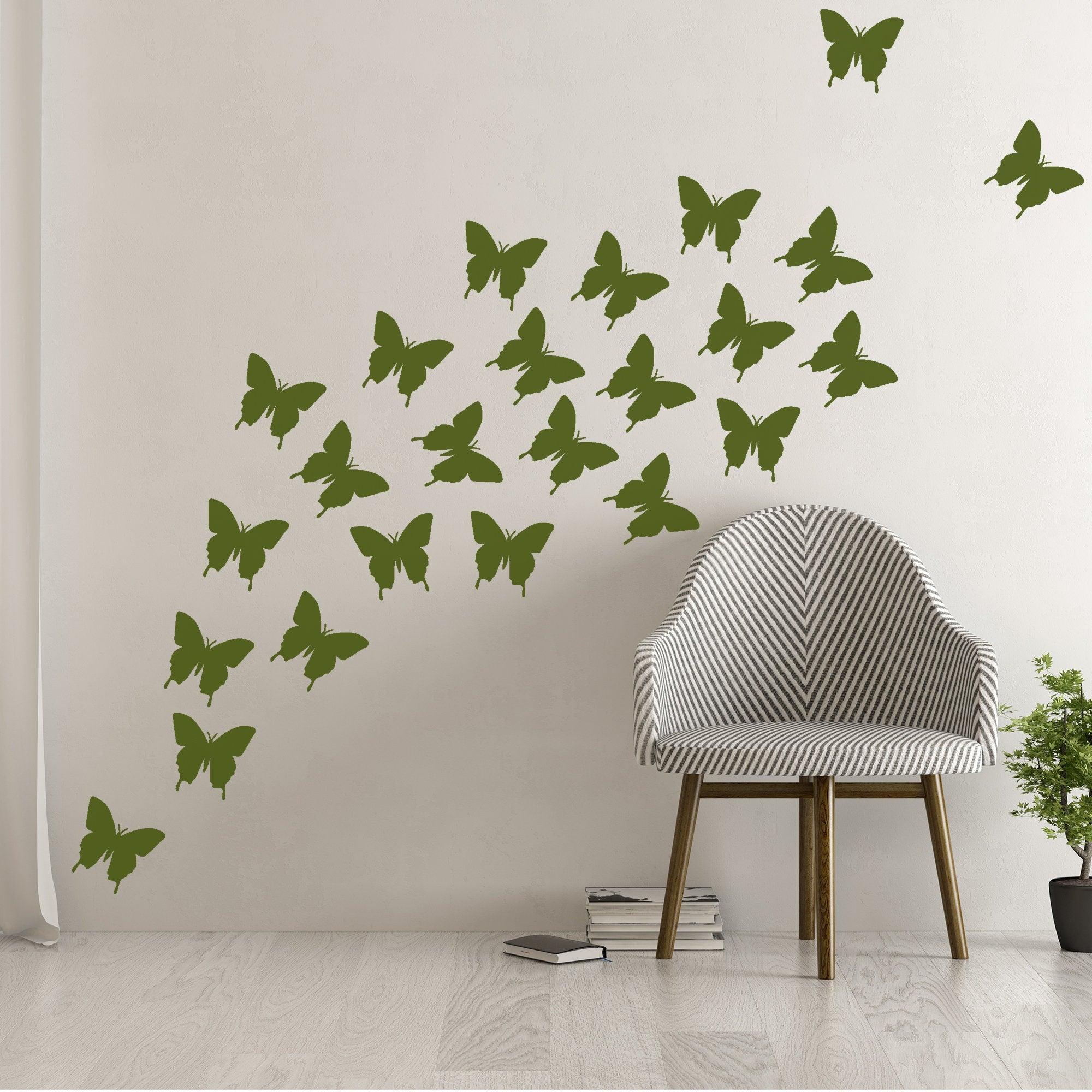 Butterflies Stickers For Wall - Car Laptop Vinyl Waterproof Art Sticker Set - Thumbnail 4