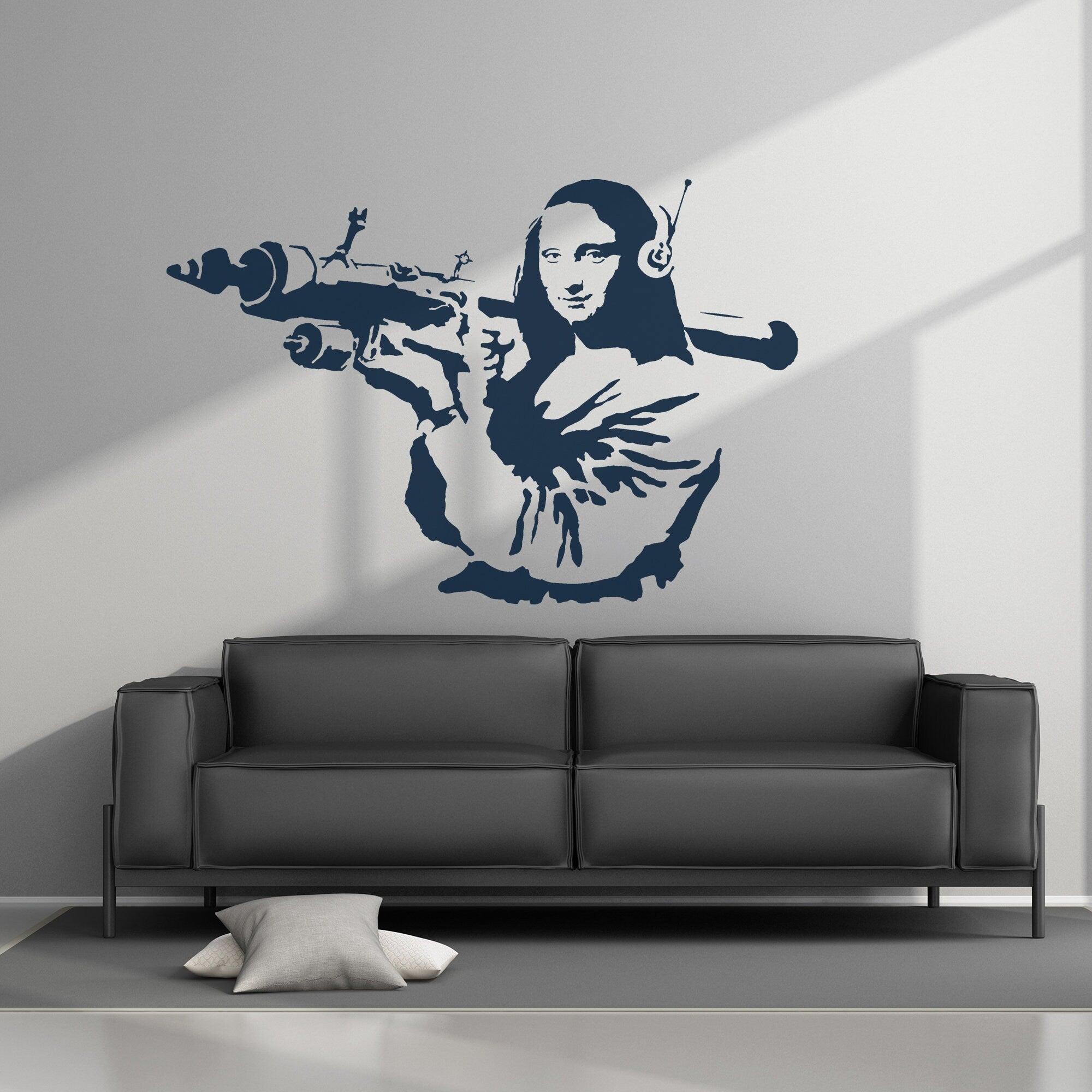 Banksy Mona Lisa Wall Sticker - Thumbnail 5