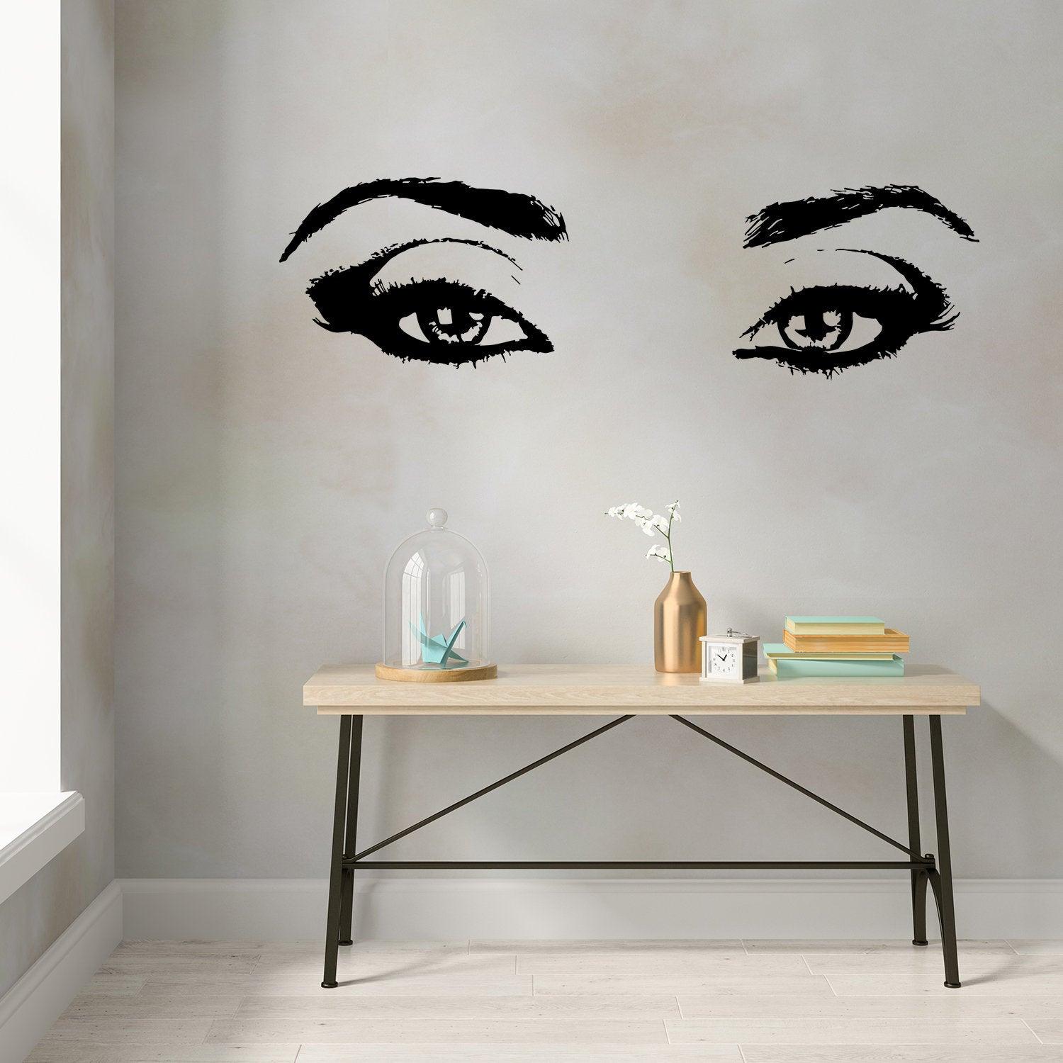 Woman Eye Vinyl Wall Sticker - Art Lash Face Girl Eyelash Decor