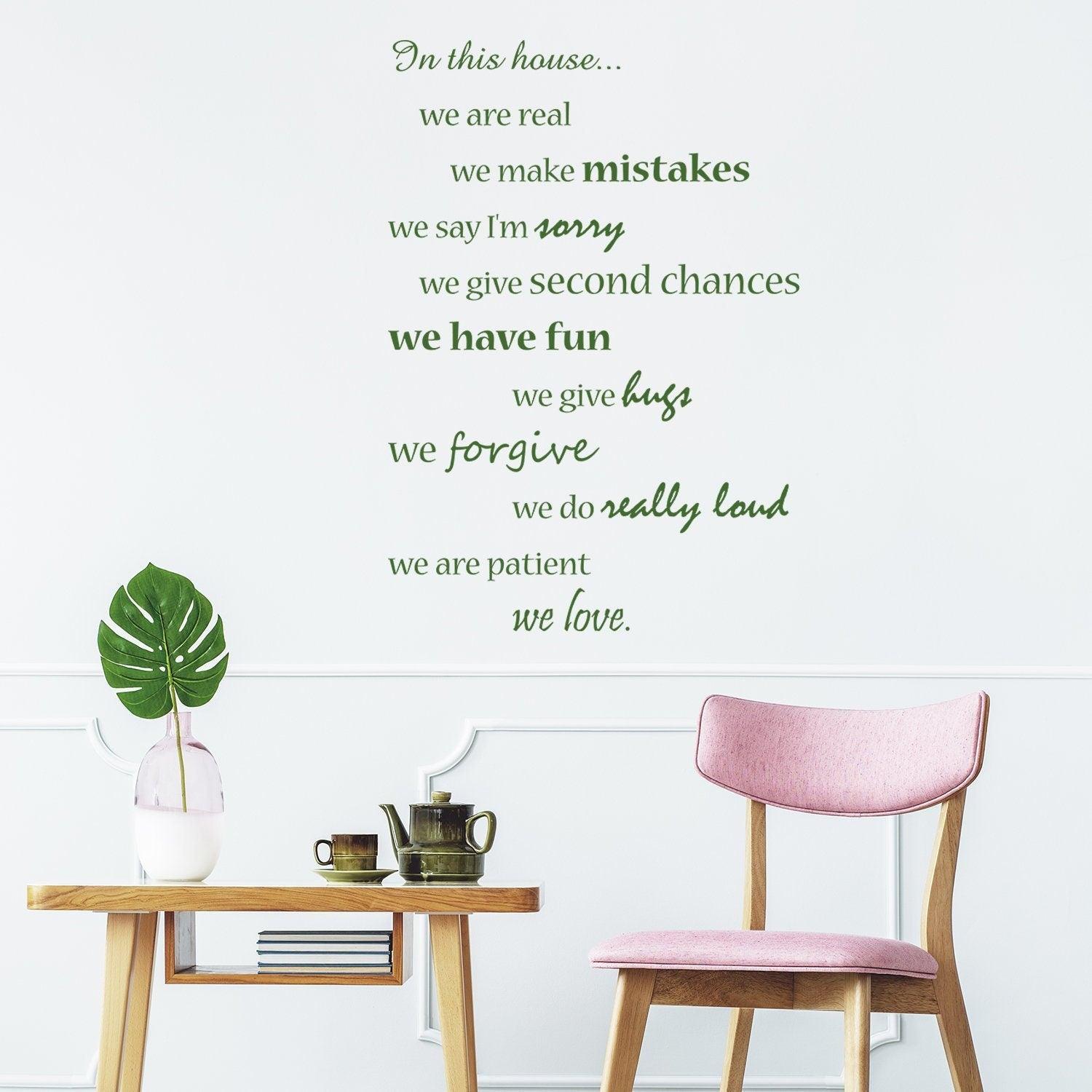House Wall Quote Sticker - In This House Decal Art Family Rules Quotes - Thumbnail 3