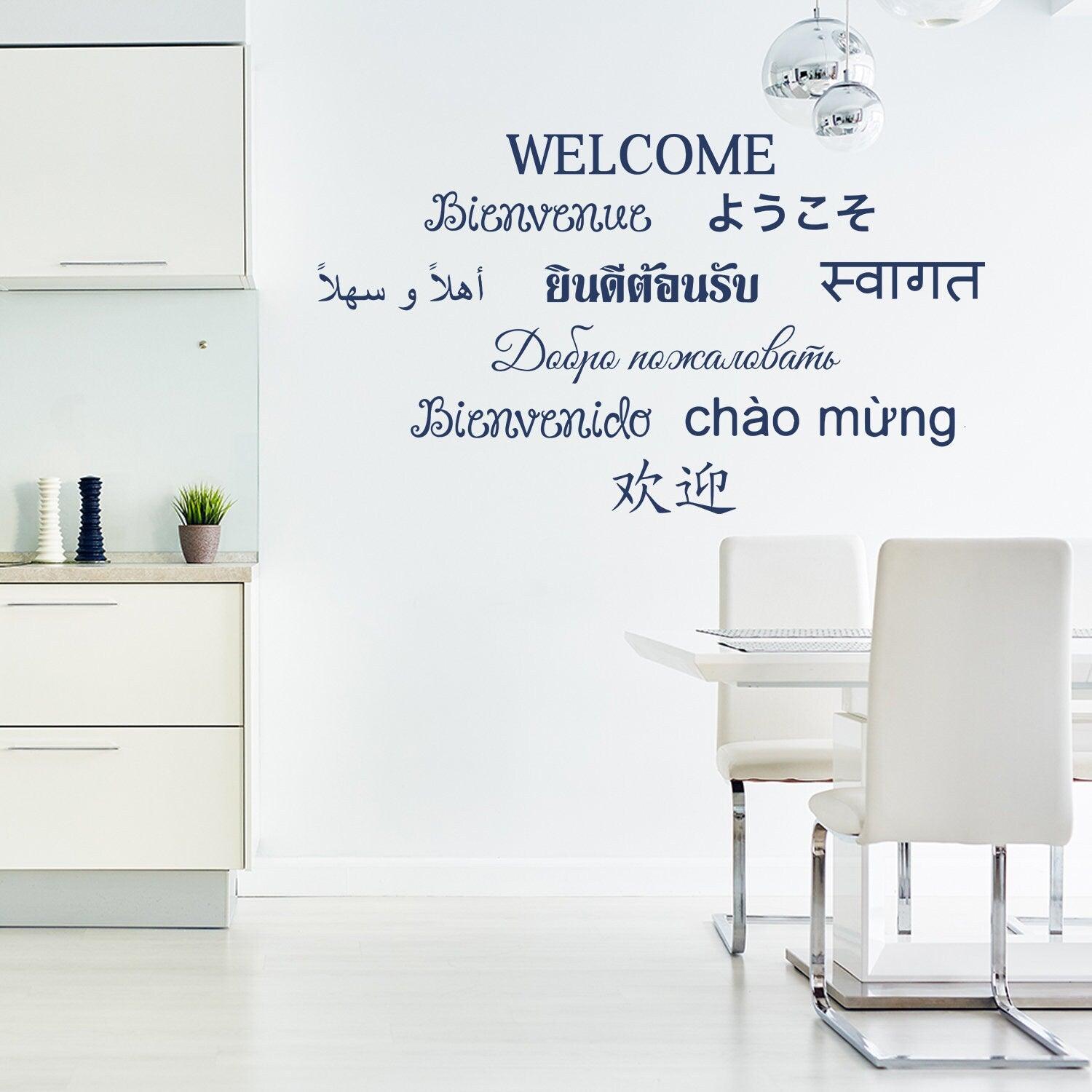Welcome Vinyl Wall Stickers - Front Door Sign Sticker Decal