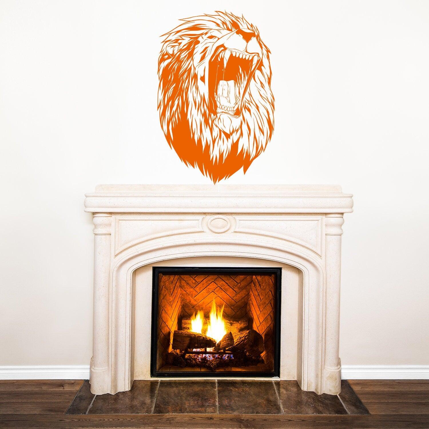 Lion Head Wall Vinyl Sticker - Roar Animal King Face Decal - Thumbnail 3