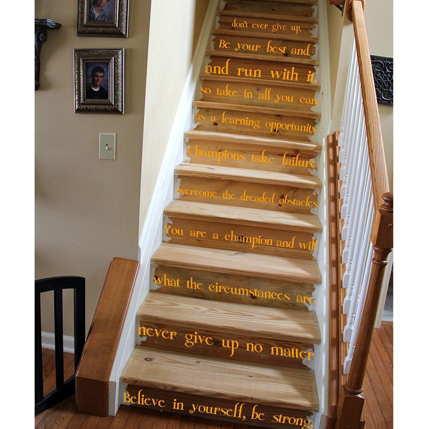 Believe In Yourself Staircase Glow In Dark Vinyl Decal Sticker Set - Thumbnail 4