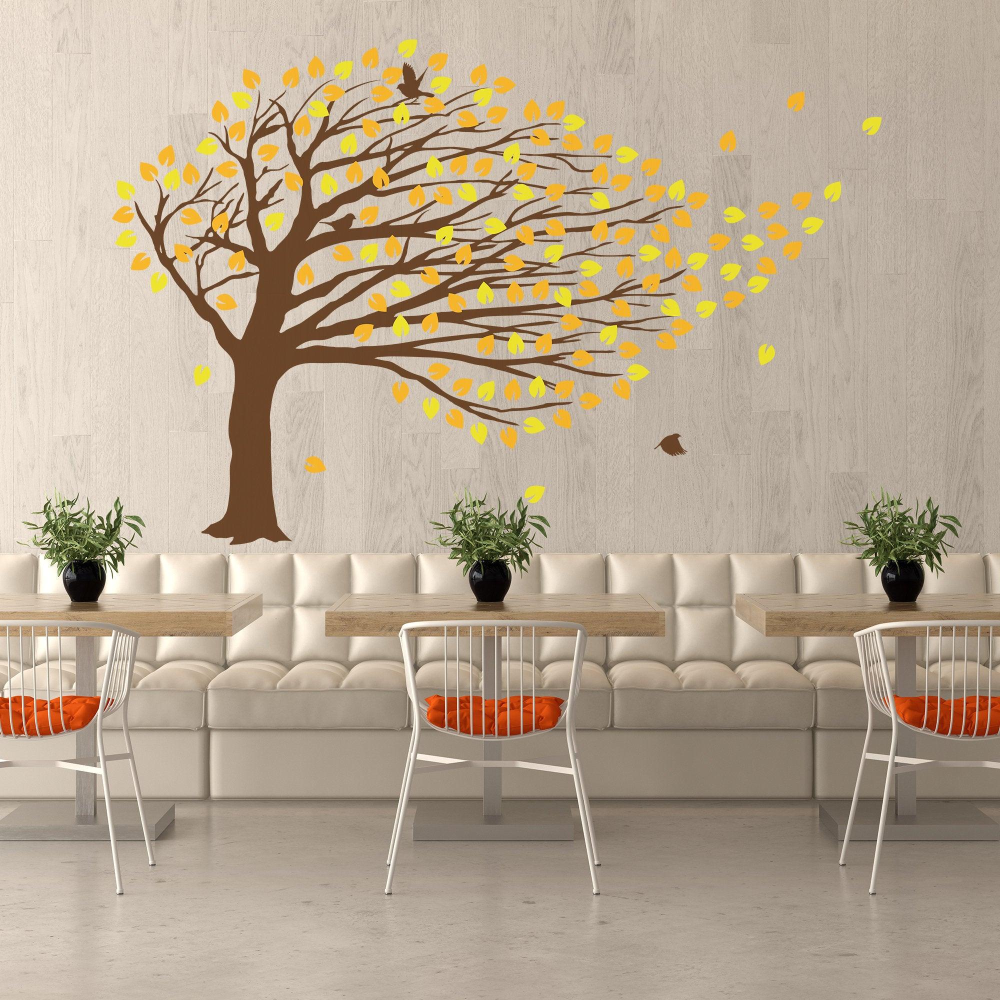 Windy Tree Wall Decal Vinyl Sticker - Thumbnail 4