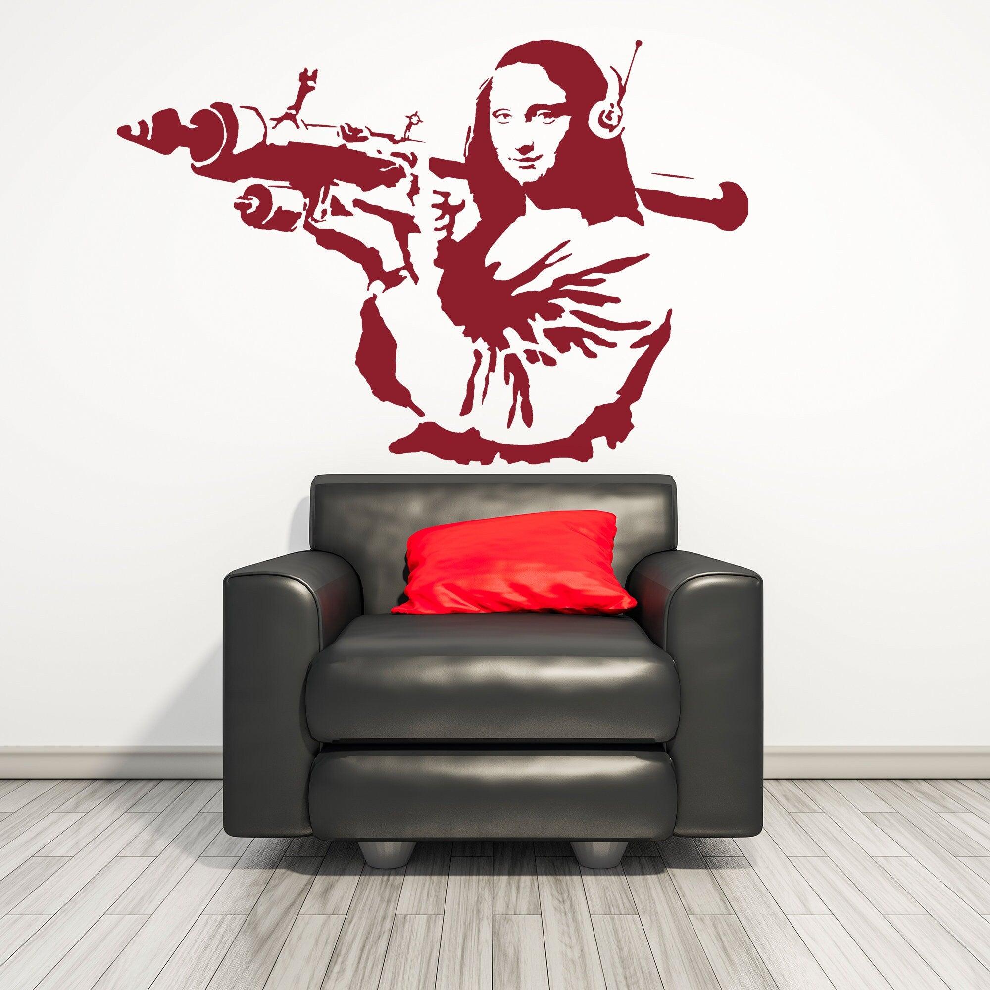 Banksy Mona Lisa Wall Sticker - Thumbnail 2