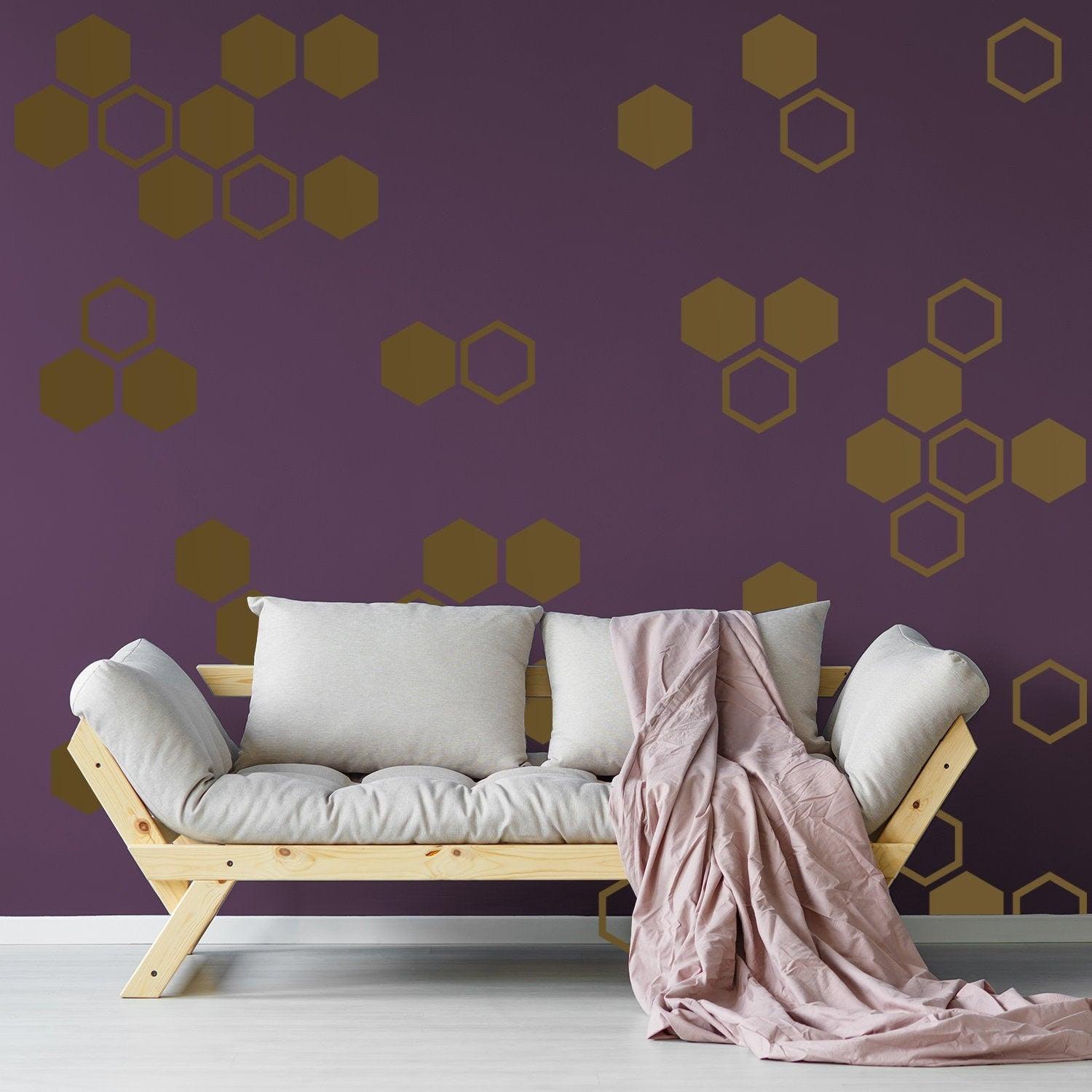 50x Glow In Dark Honeycomb Wall Decals Decor