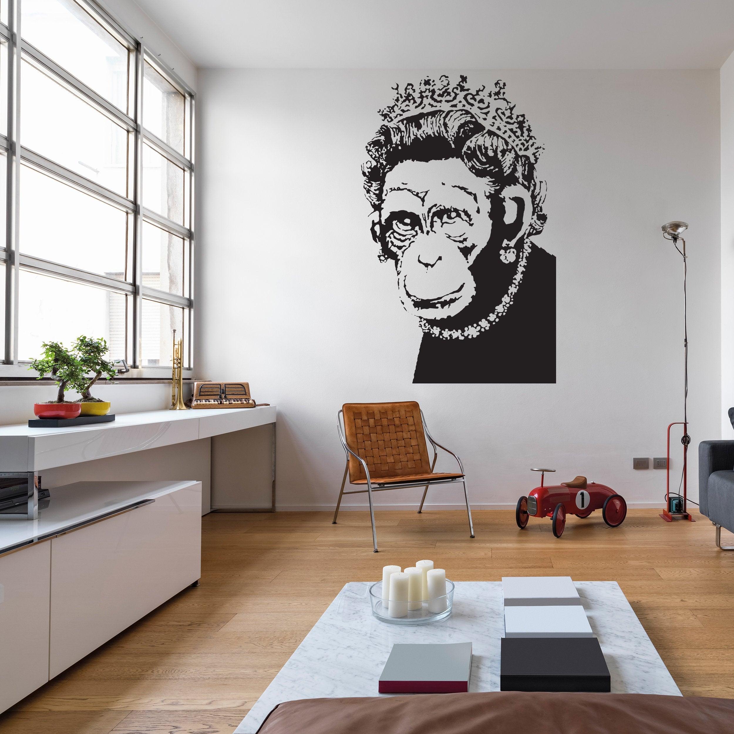 Banksy Monkey Queen Wall Art Sticker