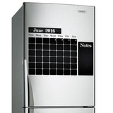 Kitchen blackboard decal fridge calendar sticker for organization and planning, featuring monthly layout and notes section.