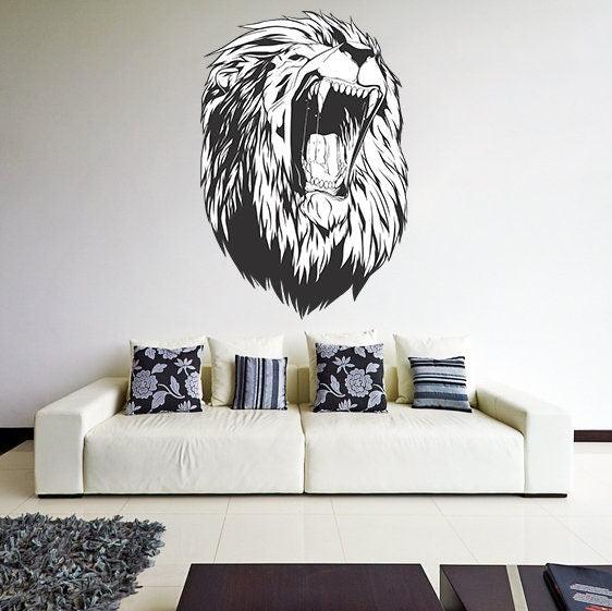 Lion Head Wall Decal Decor - Thumbnail 4