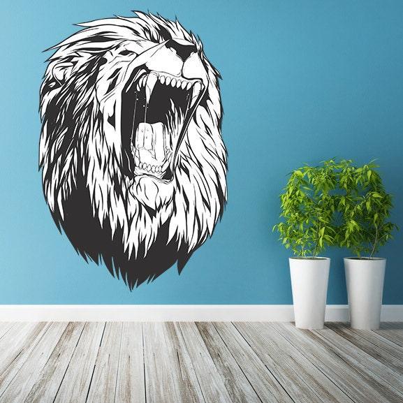 Lion Head Wall Decal Decor - Thumbnail 2