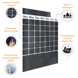 Kitchen blackboard decal wall calendar sticker with chalk spaces and easy clean features, suitable for fridges.