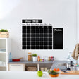 Kitchen blackboard decal wall calendar sticker applied on a kitchen wall, featuring monthly layout and notes section.