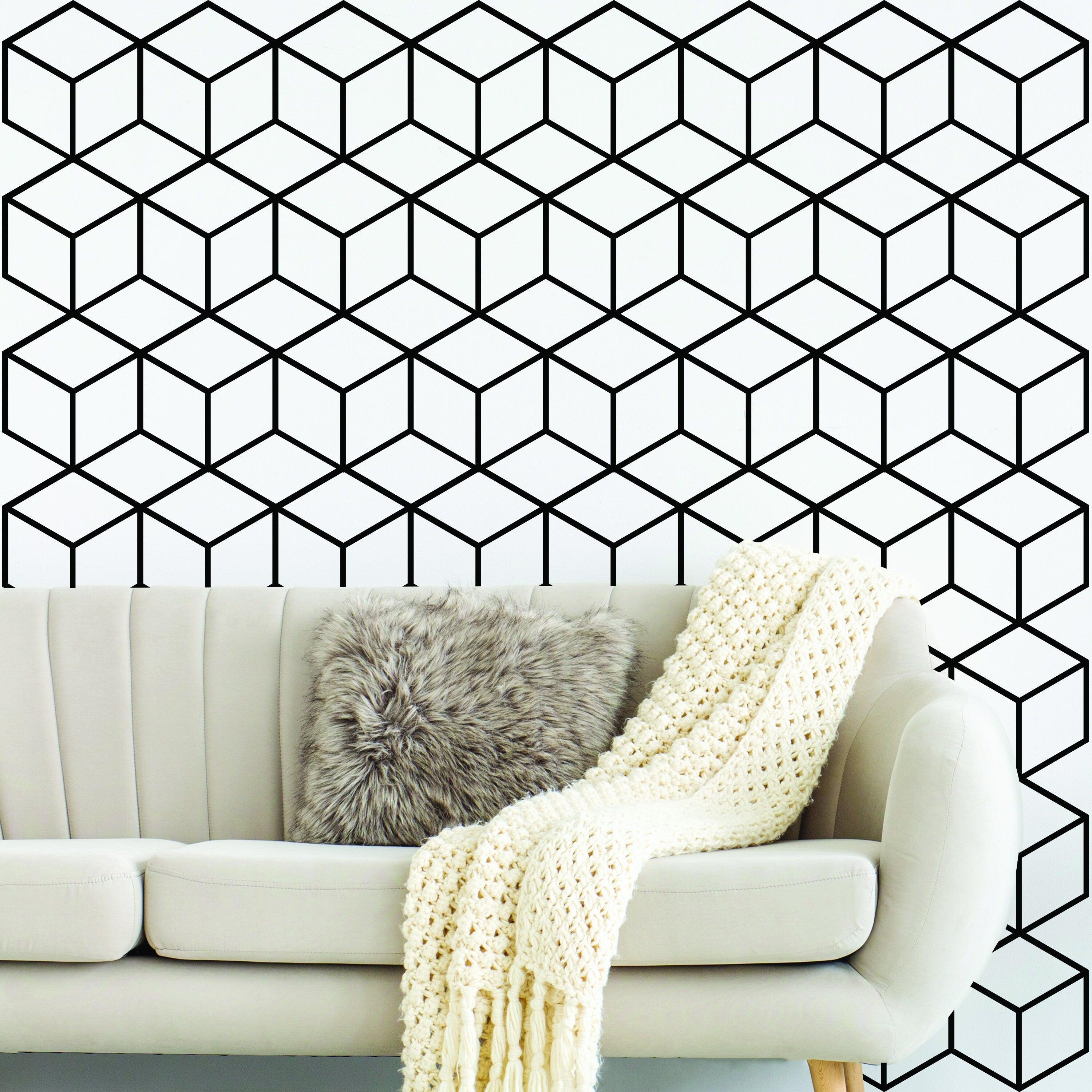 Geometric Wall Mural Decal - Hexagon Honeycomb Vinyl Sticker - Thumbnail 2