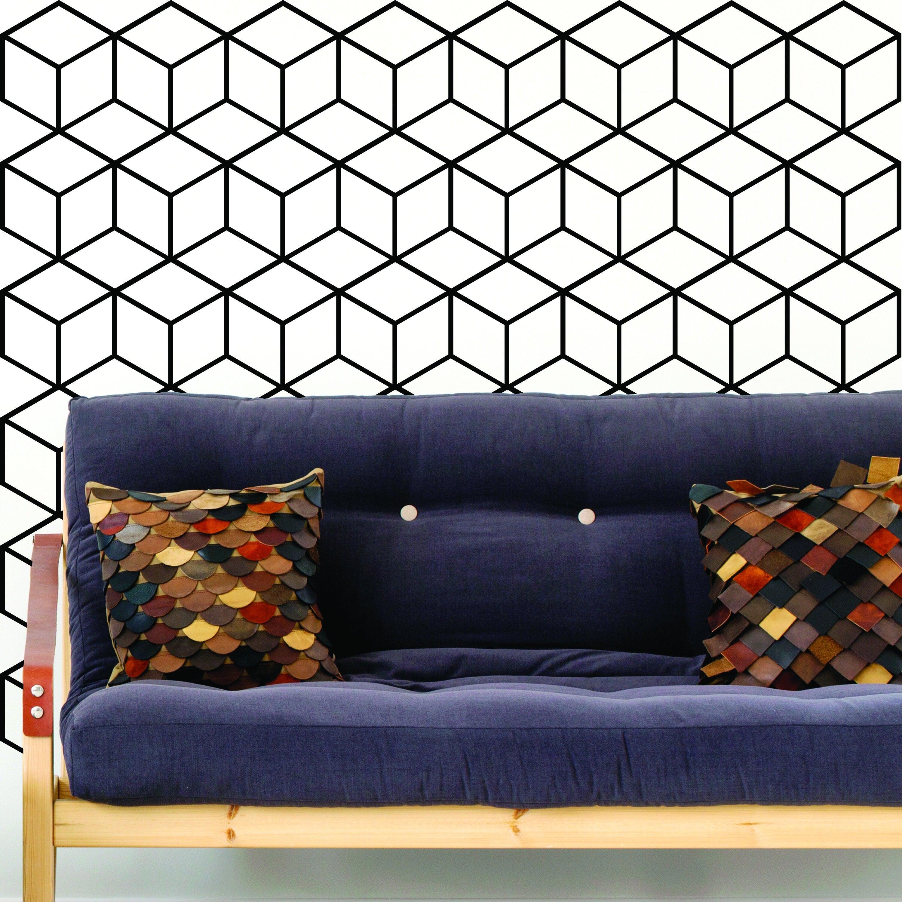 Geometric Wall Mural Decal - Hexagon Honeycomb Vinyl Sticker - Thumbnail 5