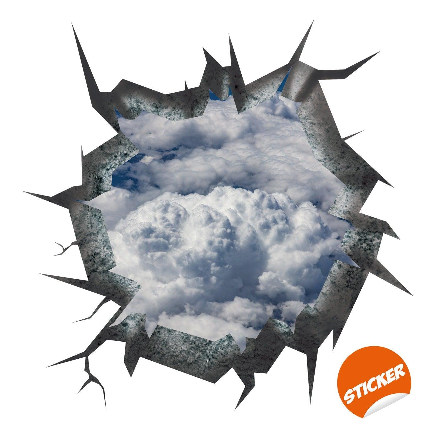 3D Ceiling Sticker Blue Sky Porthole Decoration Wall Decal - Thumbnail 2