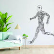 Running athlete silhouette vinyl decal shown as a standalone design.