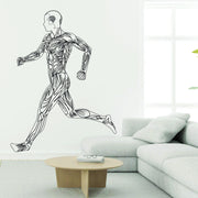 Running athlete silhouette vinyl wall decal shown as a complete design.