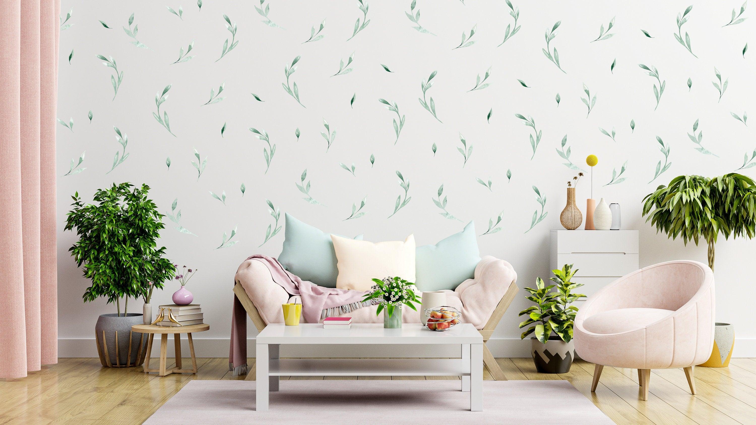 Olive Botanical Vinyl Wall Stickers - Thumbnail 3