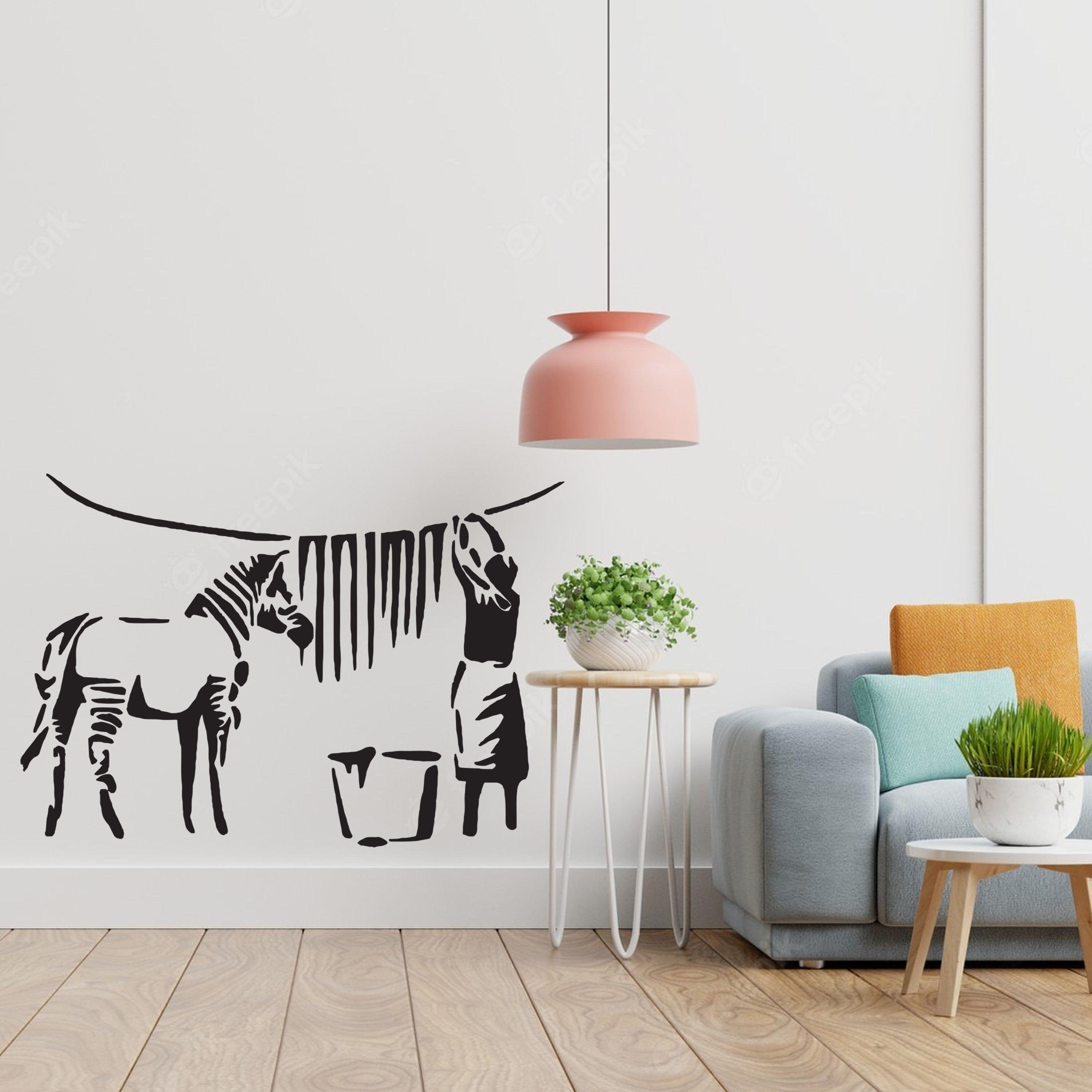 Banksy Zebra Stripes Wall Decal - Thumbnail 4