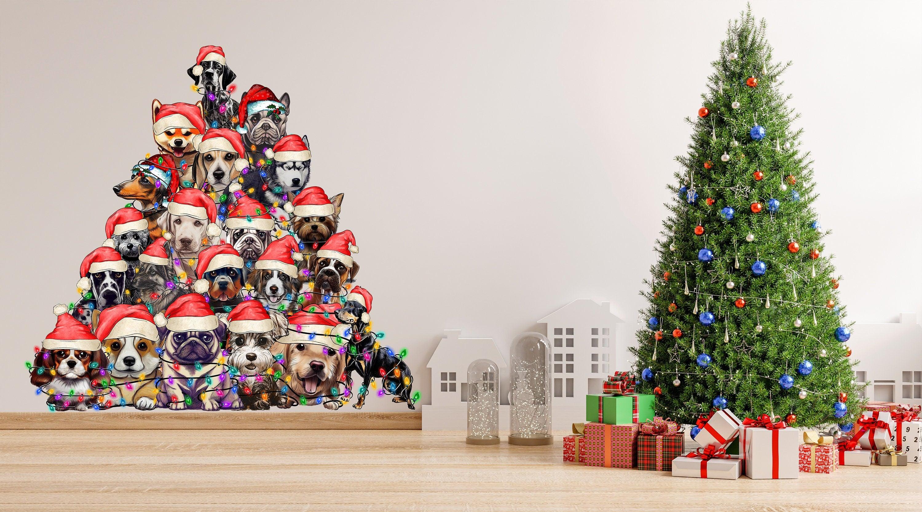 Canine Christmas Tree Wall Sticker - Thumbnail 3