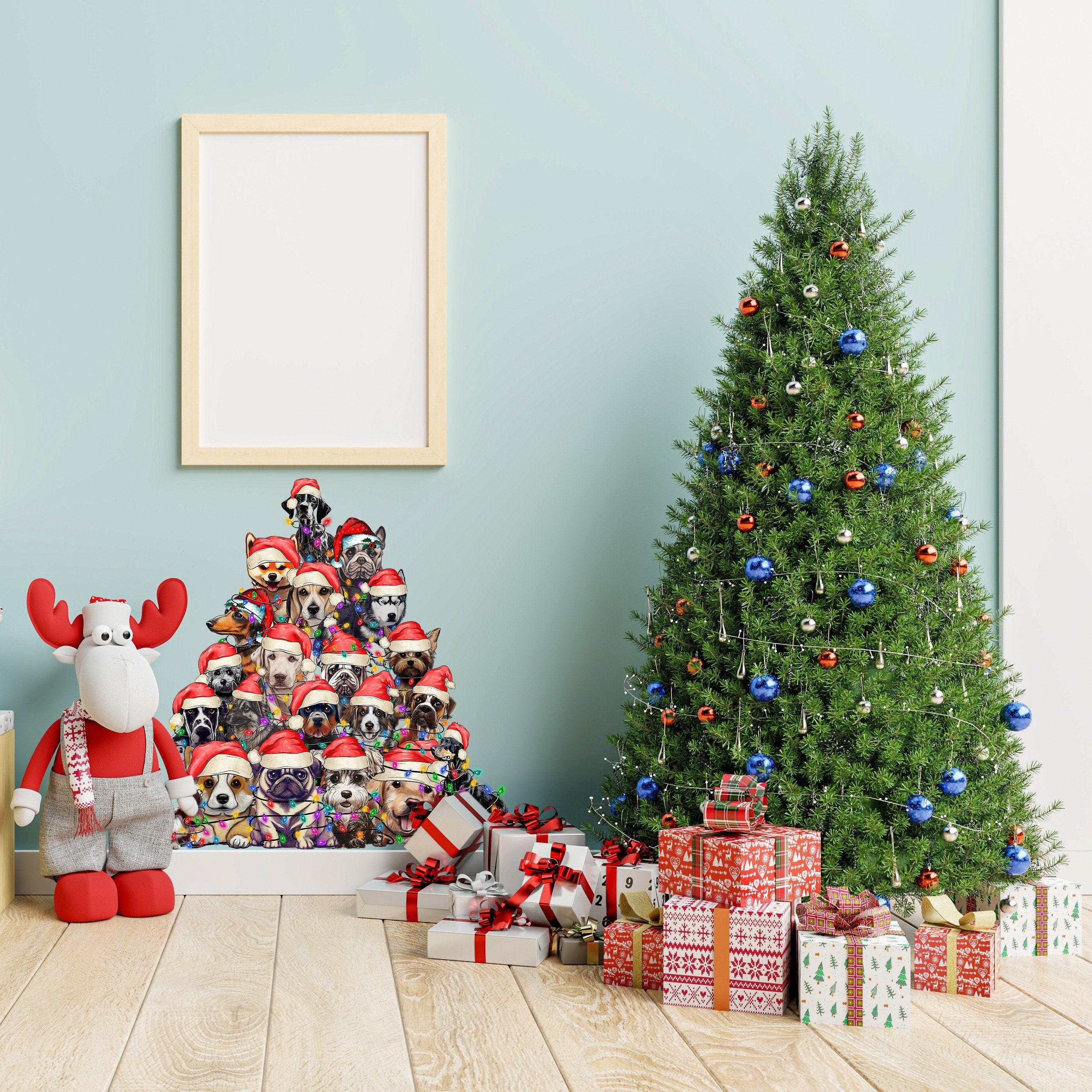 Canine Christmas Tree Wall Sticker - Thumbnail 2