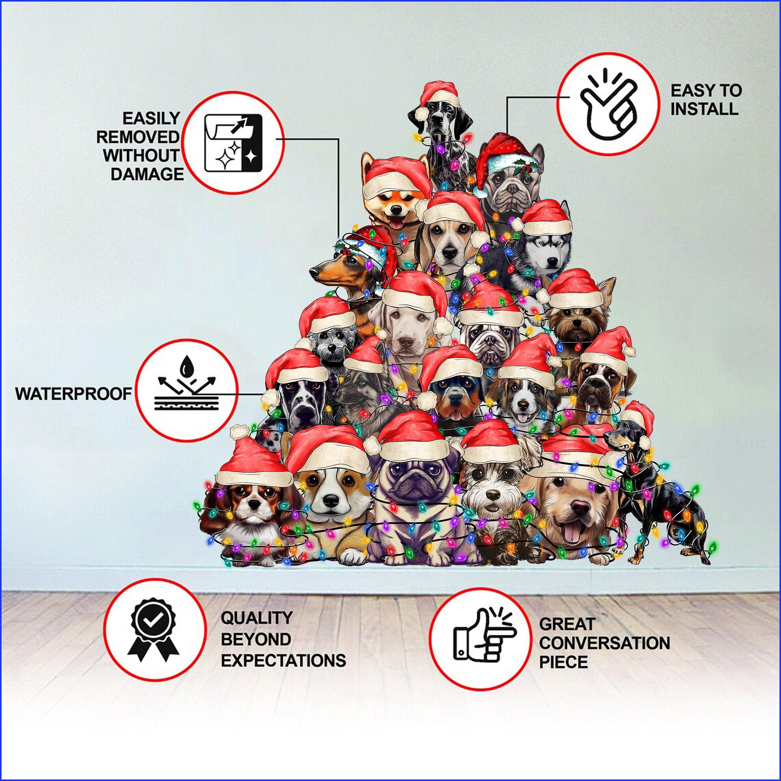 Canine Christmas Tree Wall Sticker - Thumbnail 5
