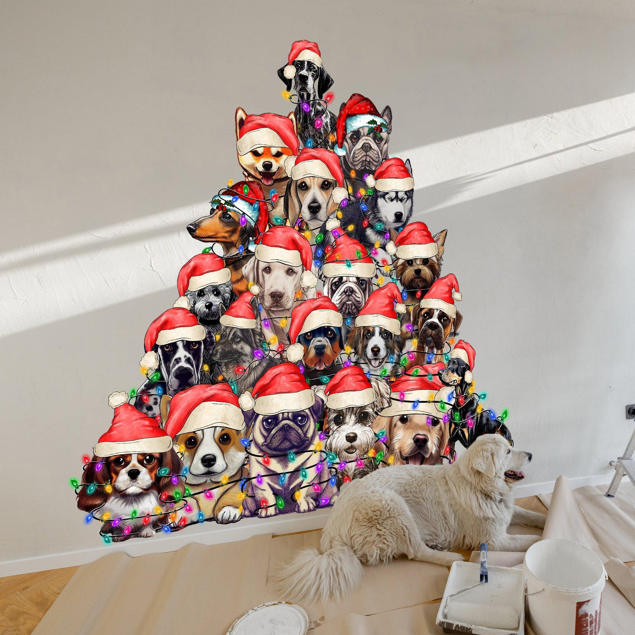 Canine Christmas Tree Wall Sticker - Thumbnail 4