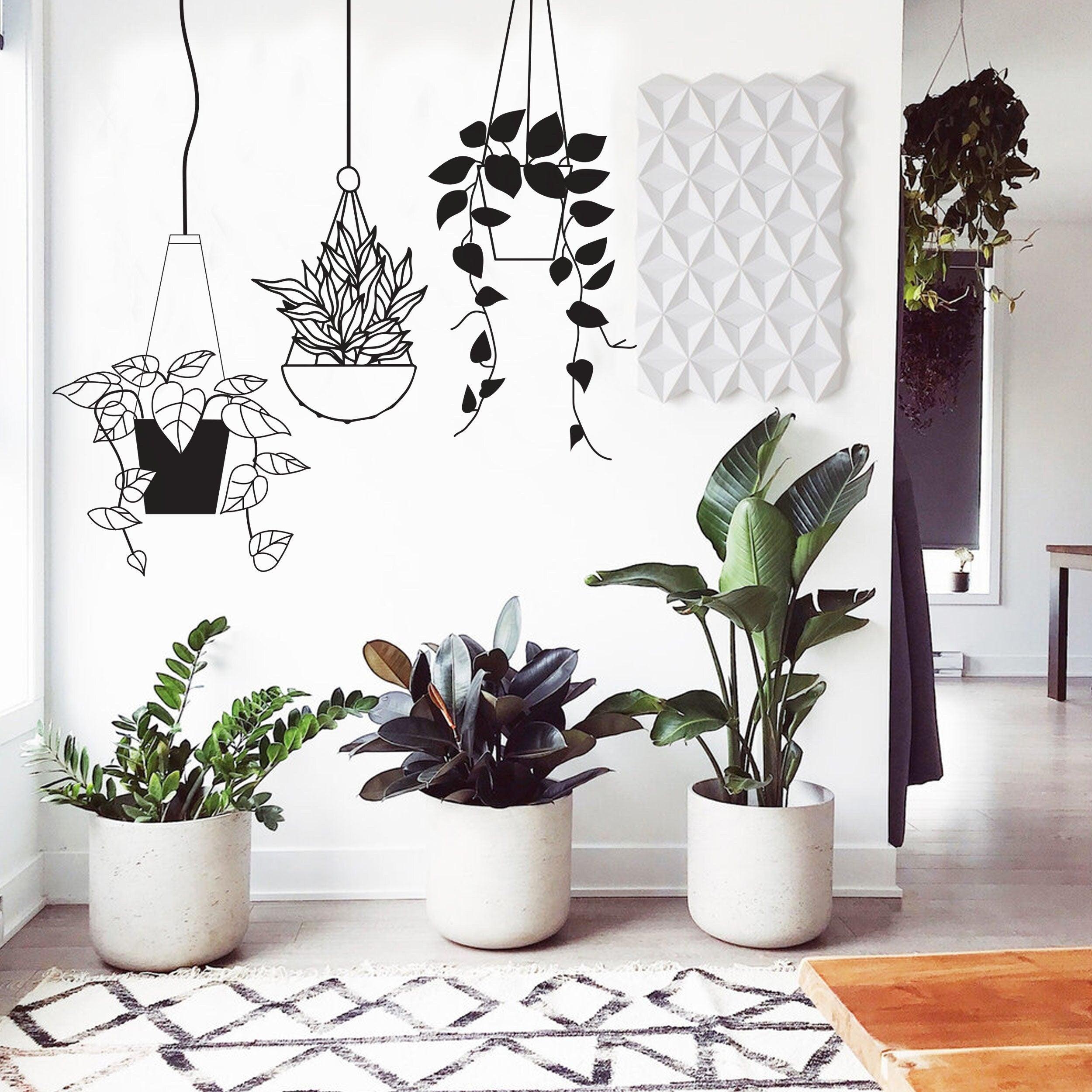 Hanging Plant Basket Wall Sticker - Thumbnail 4