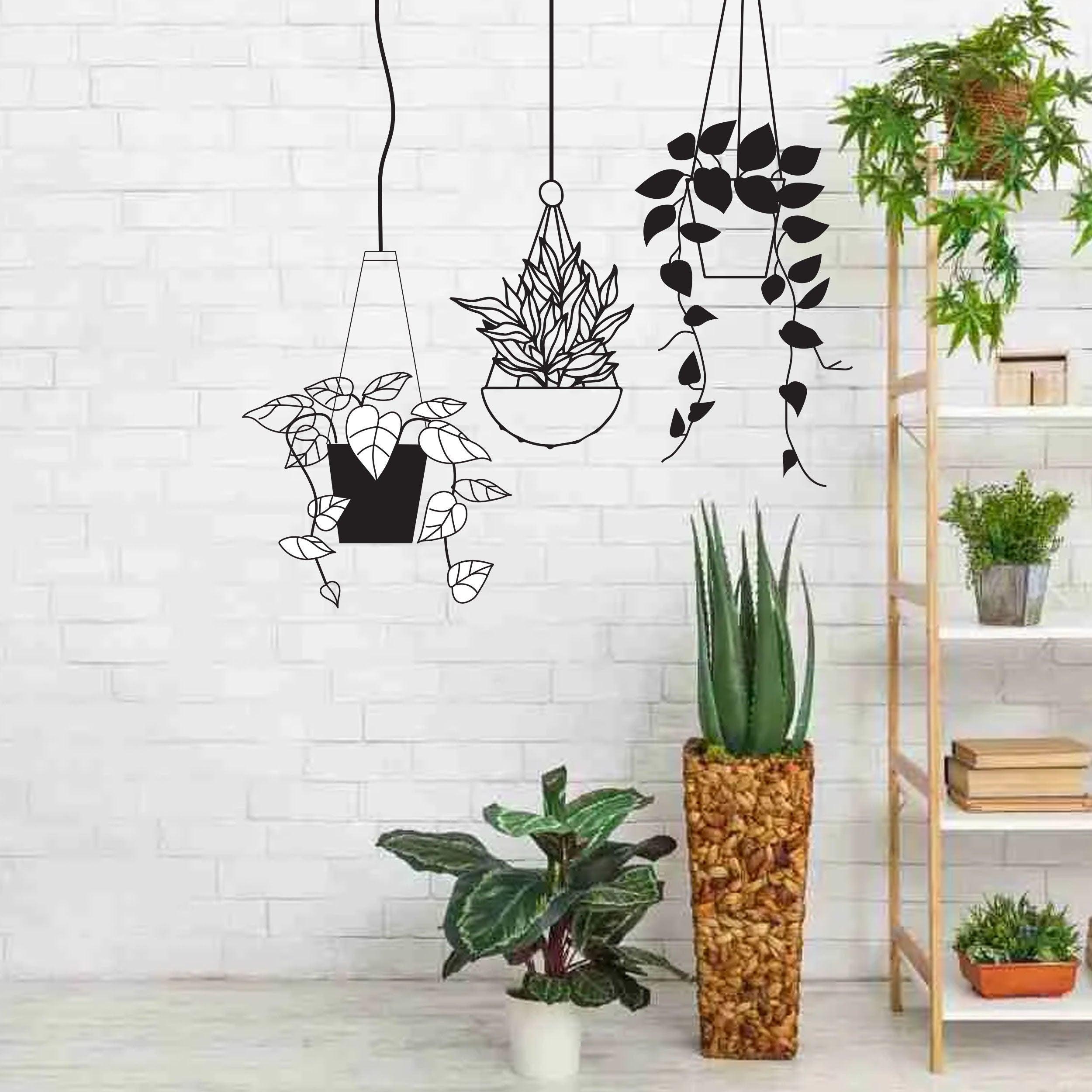 Hanging Plant Basket Wall Sticker - Thumbnail 2