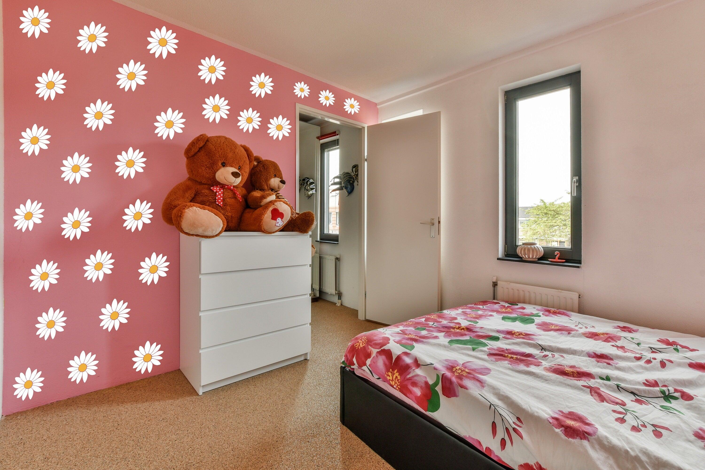 24x Daisy Wall Decals - White Flowers