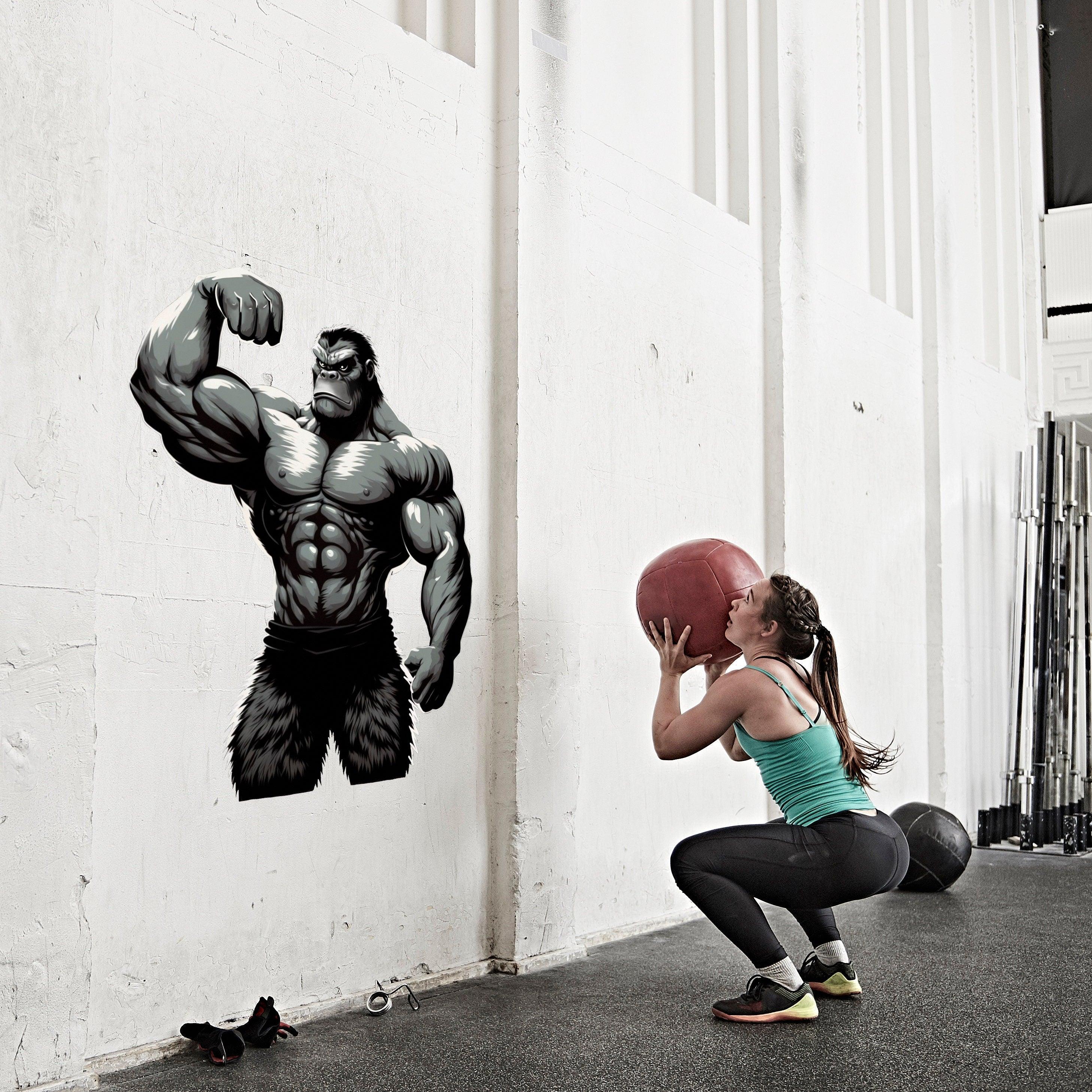 Beast Mode Inspired Fitness Gorilla Wall Decal - Thumbnail 5