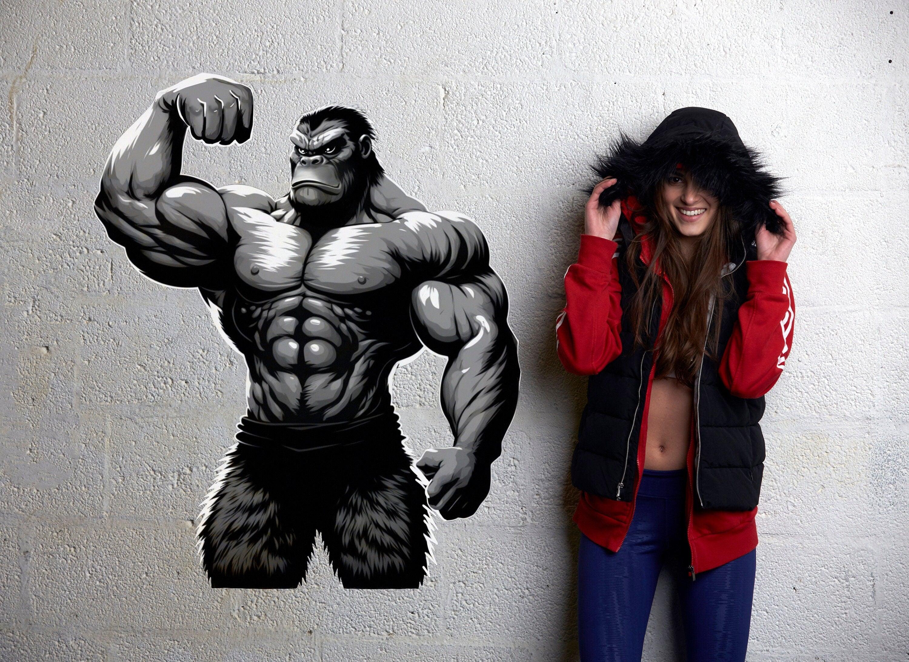 Beast Mode Inspired Fitness Gorilla Wall Decal - Thumbnail 2