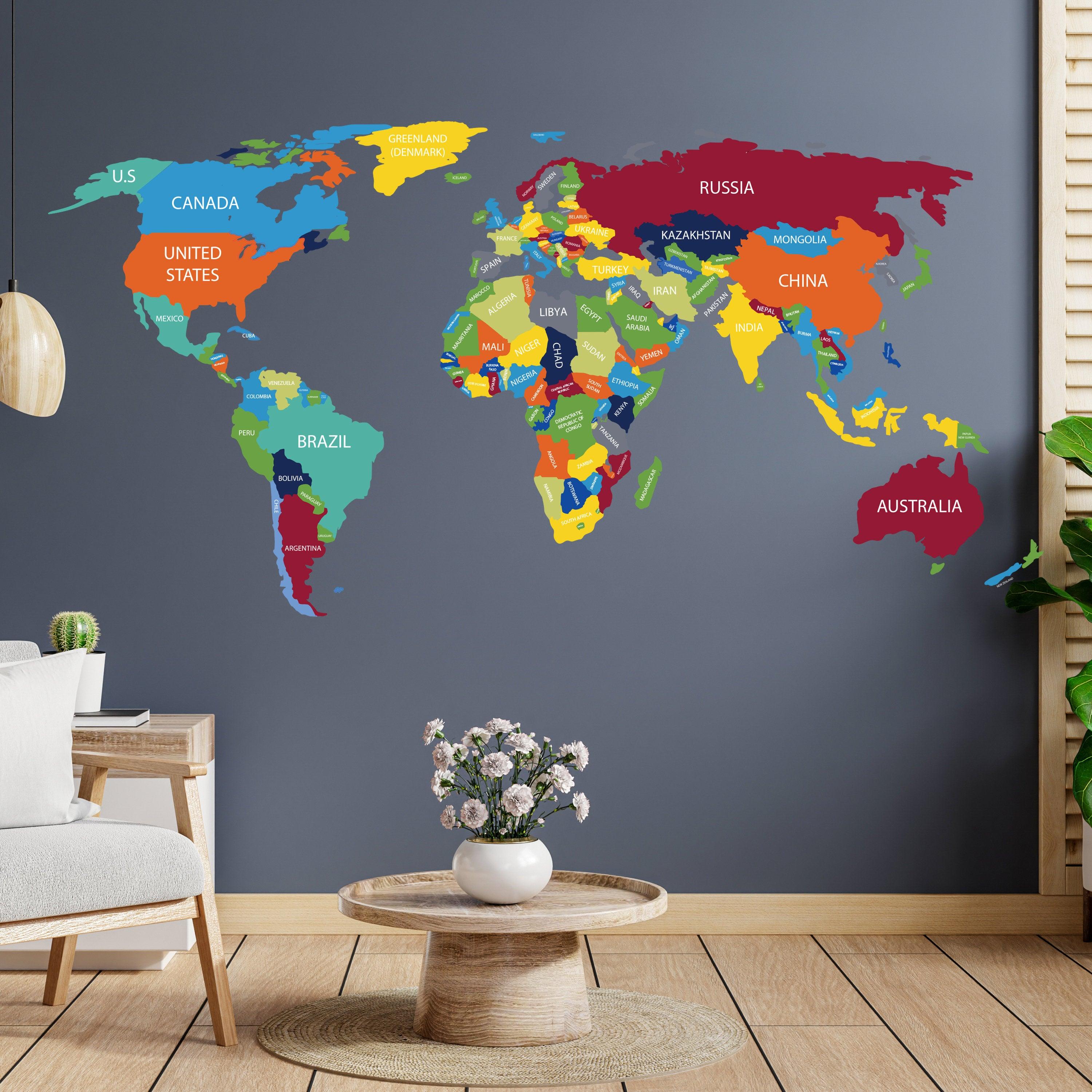 Global Traveler Themed Vinyl Wall Sticker Decal - World Exploration Design - Thumbnail 2