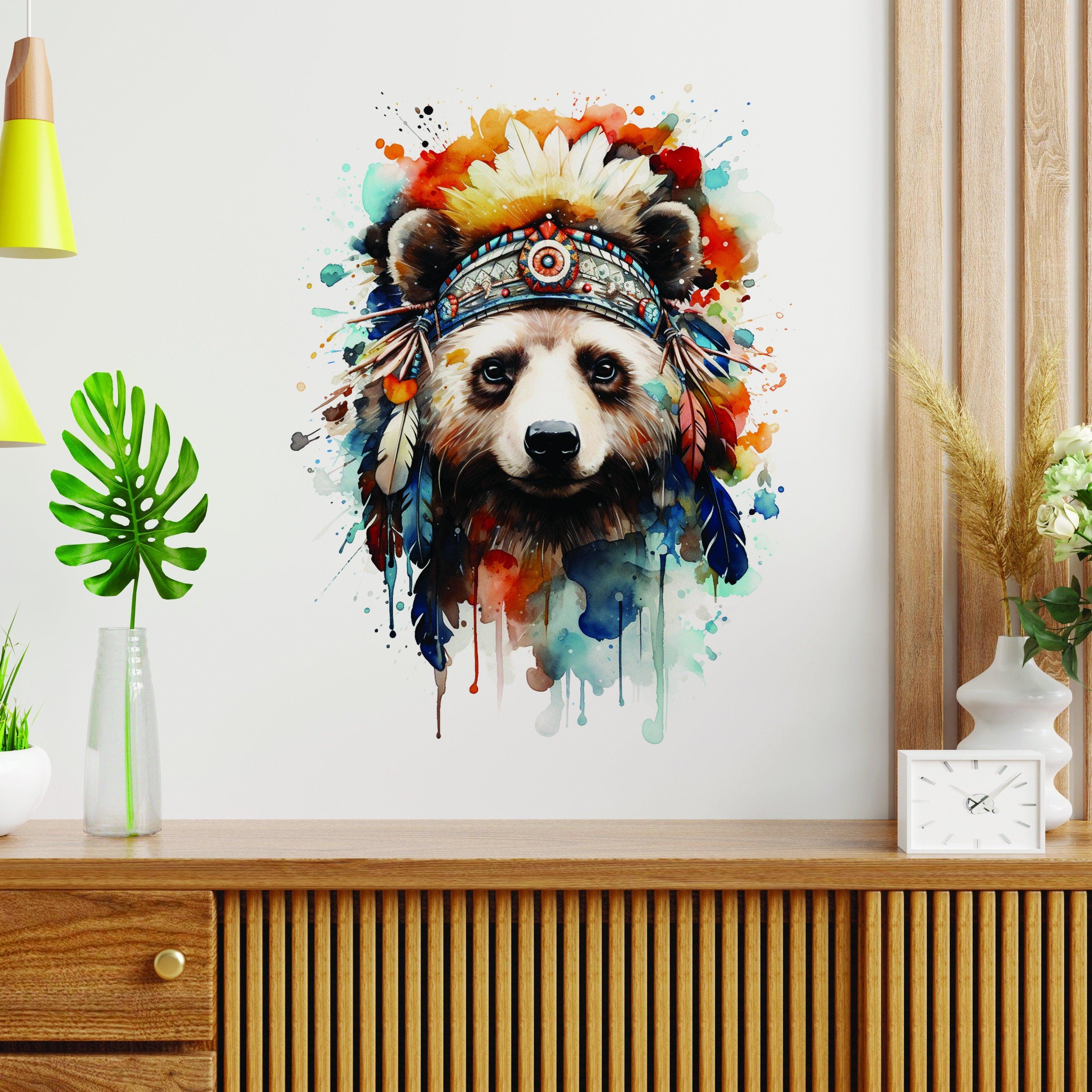 Safari Adventure Wall Art Watercolor Animal Wall Sticker Decal - Thumbnail 3
