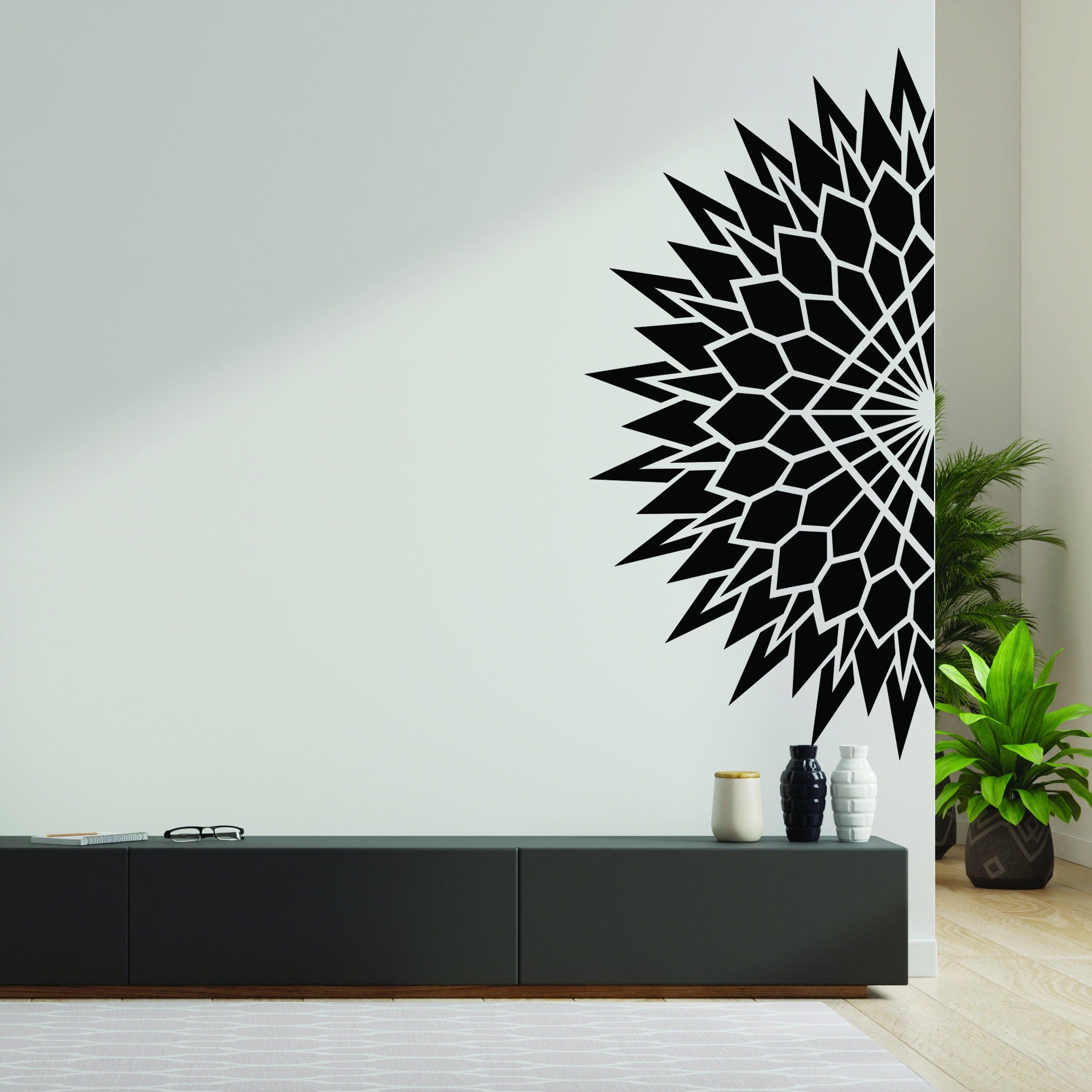 Half Geometric Mandala Wall Corner Decal - Thumbnail 2