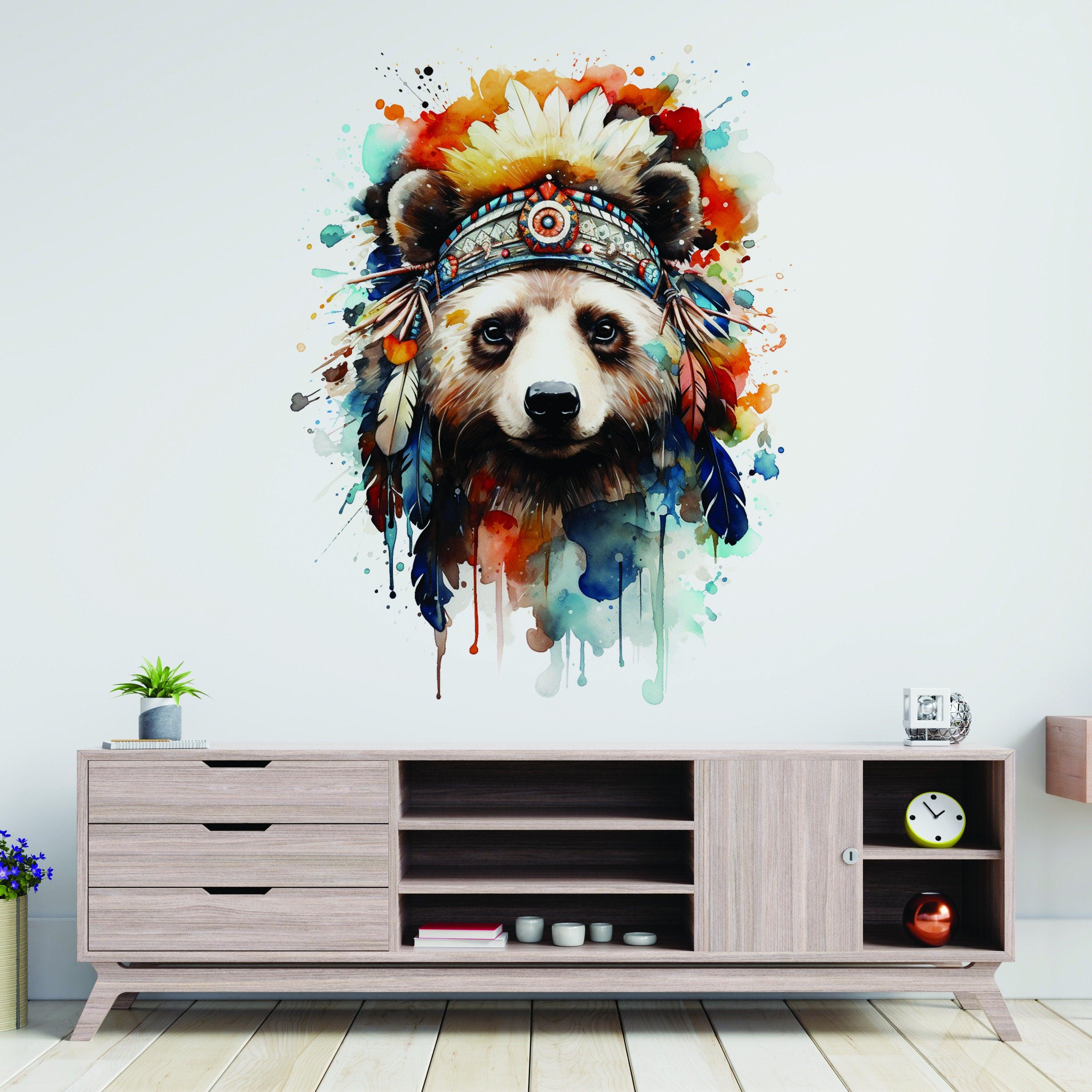 Safari Adventure Wall Art Watercolor Animal Wall Sticker Decal - Thumbnail 5