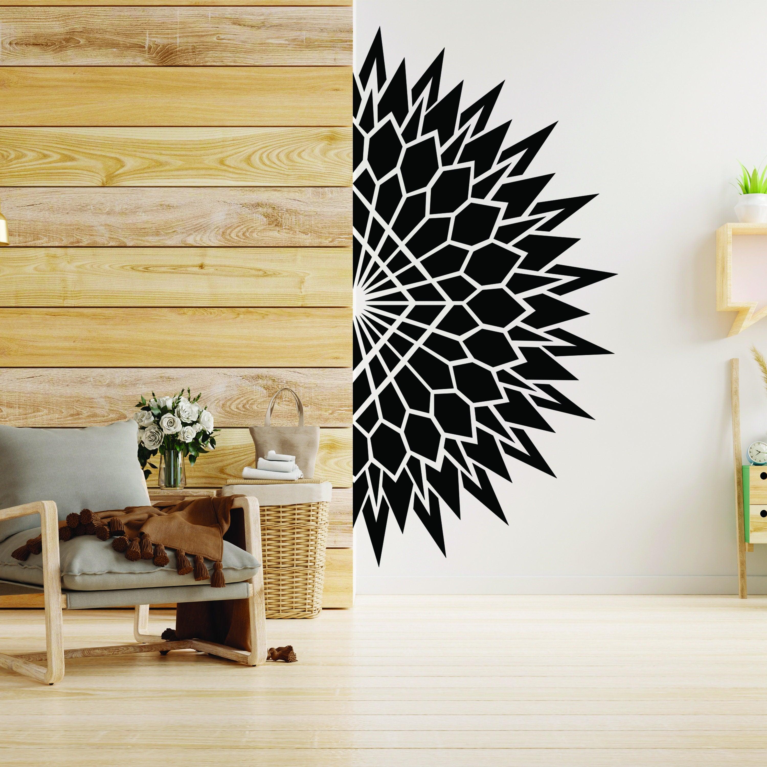 Half Geometric Mandala Wall Corner Decal - Thumbnail 3