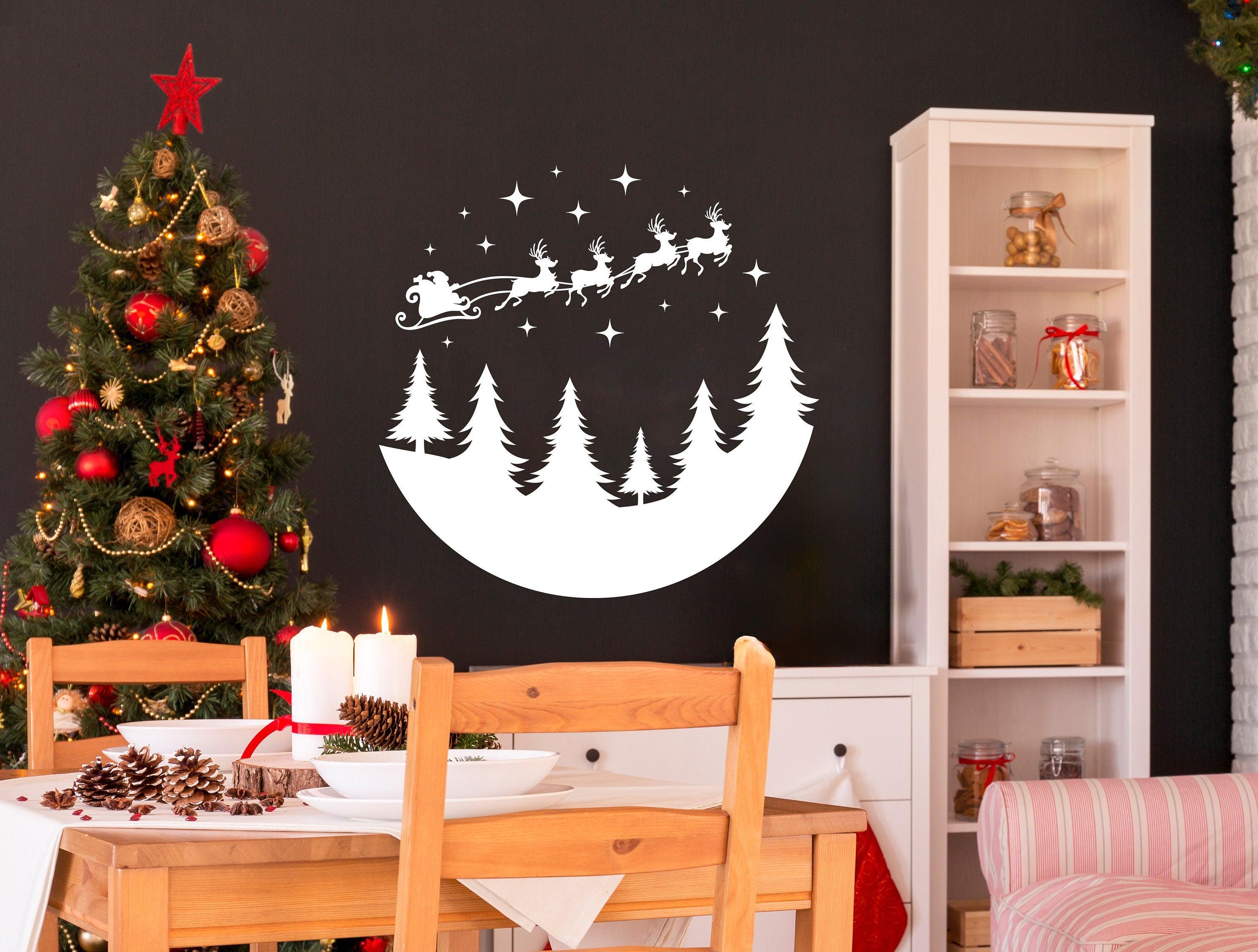 Circular Santa Sleigh and Deers Wall Decal - Thumbnail 3