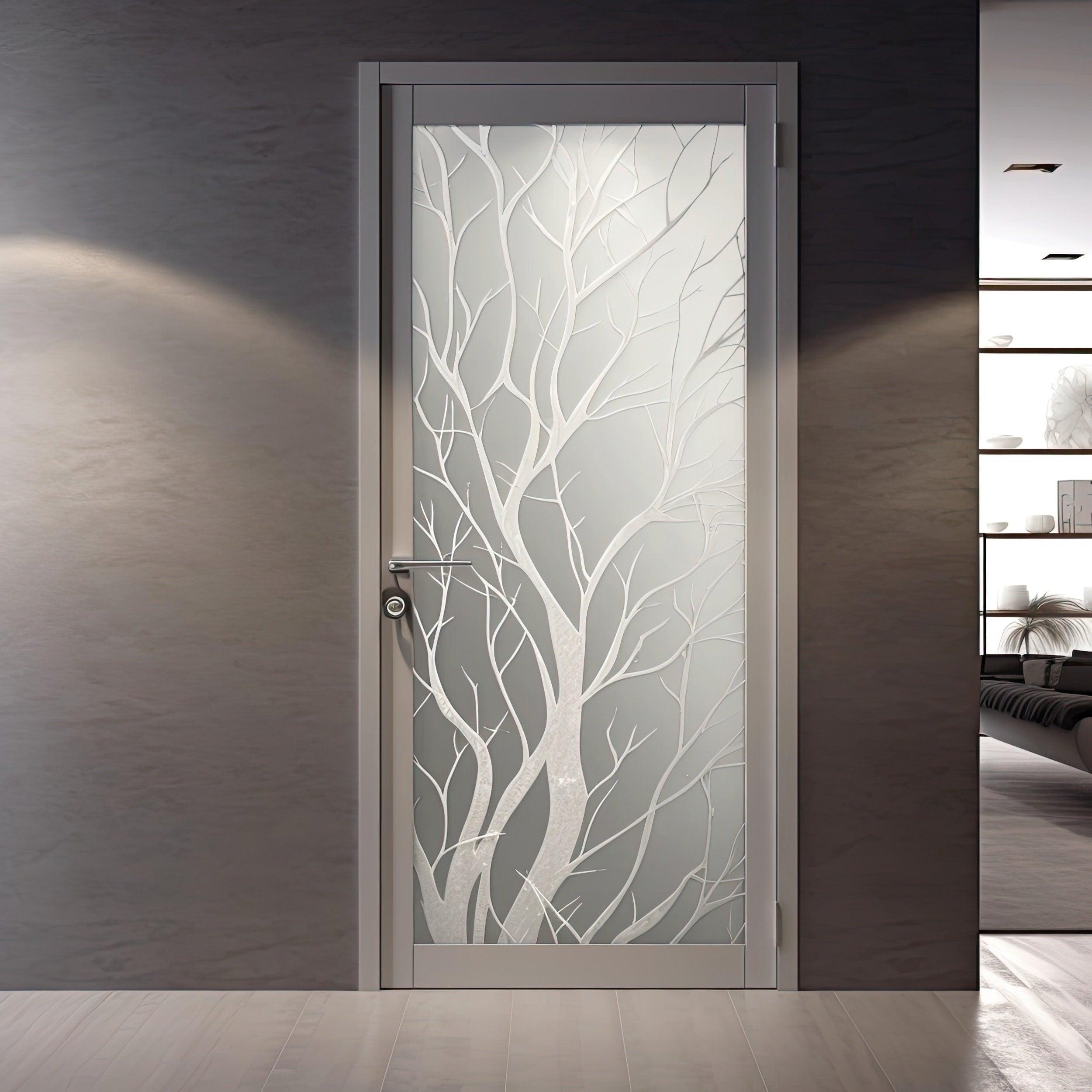 Frosted Black Tree Silhouette Decal for Glass Door - Thumbnail 2