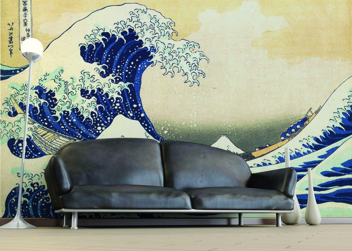 Ocean Serenity Wall Art Decal - Japanese Inspired Design - Thumbnail 4