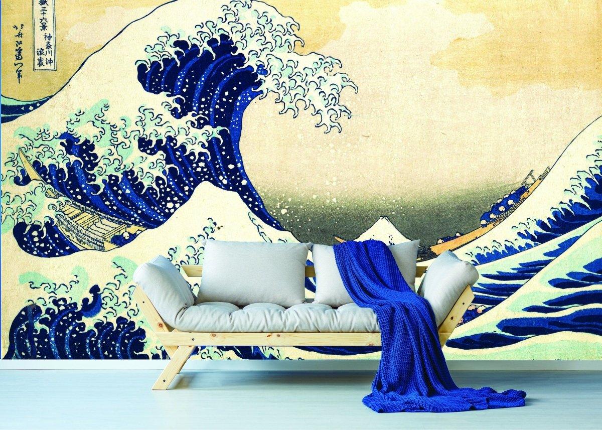 Ocean Serenity Wall Art Decal - Japanese Inspired Design - Thumbnail 3