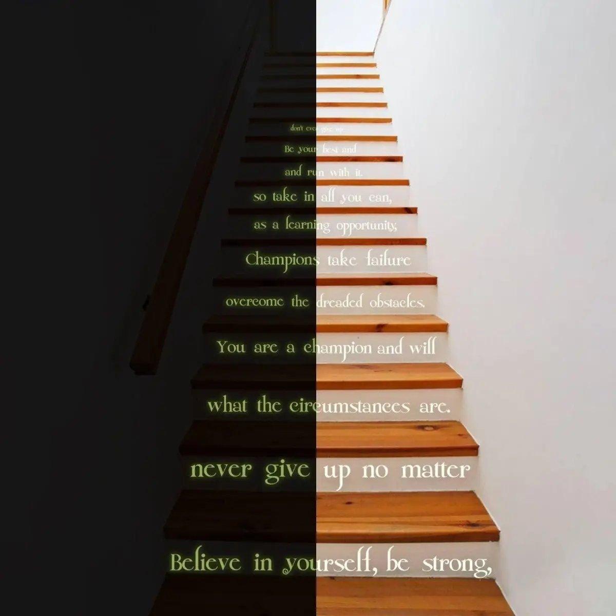 Believe In Yourself Staircase Glow In Dark Vinyl Decal Sticker Set - Thumbnail 5